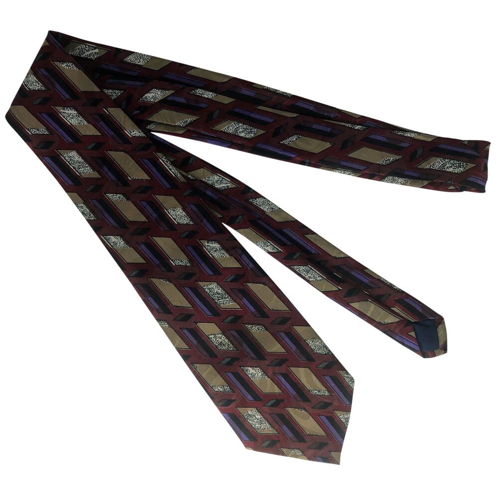 Multicolor Geometric Design Tie - image 3
